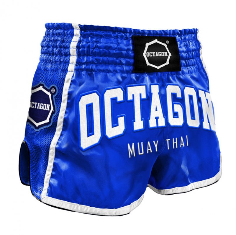 Spodenki Muay Thai Octagon Blue/White