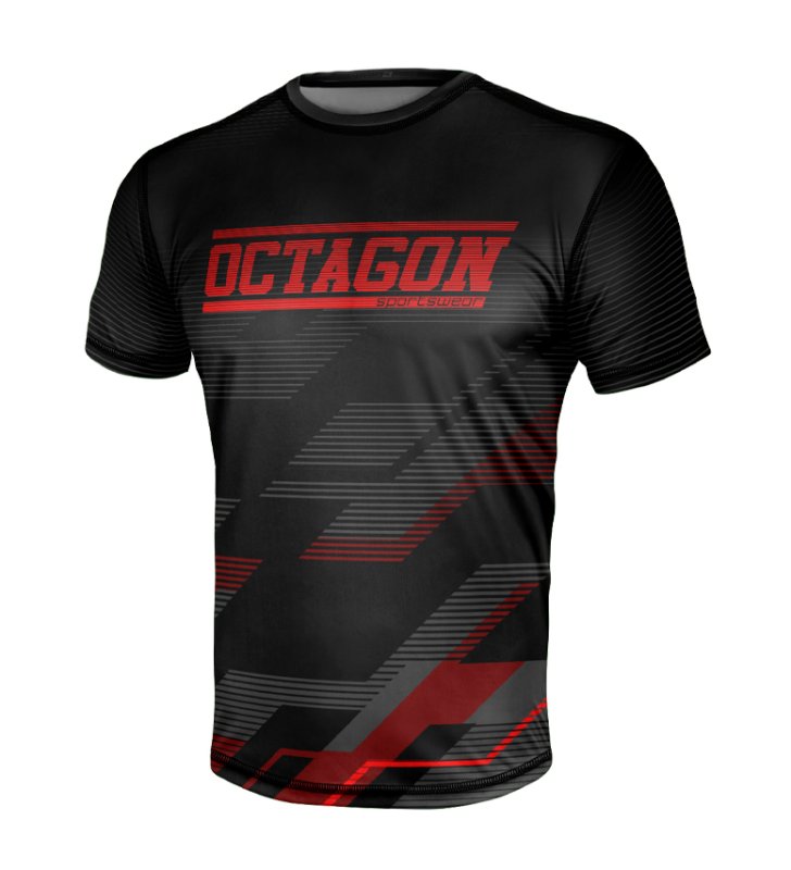 Koszulka sportowa Octagon Racer black/red