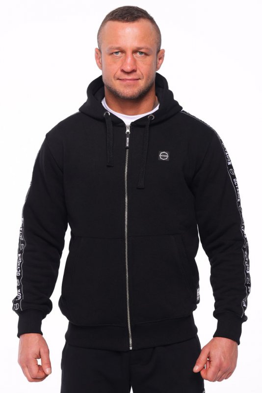 Bluza Octagon ZIP STRIPE z kapturem black/white