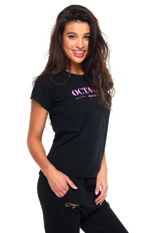 T-shirt damski Octagon SINCE 2010 black