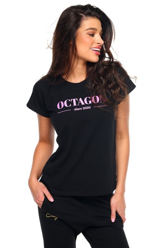 T-shirt damski Octagon SINCE 2010 black