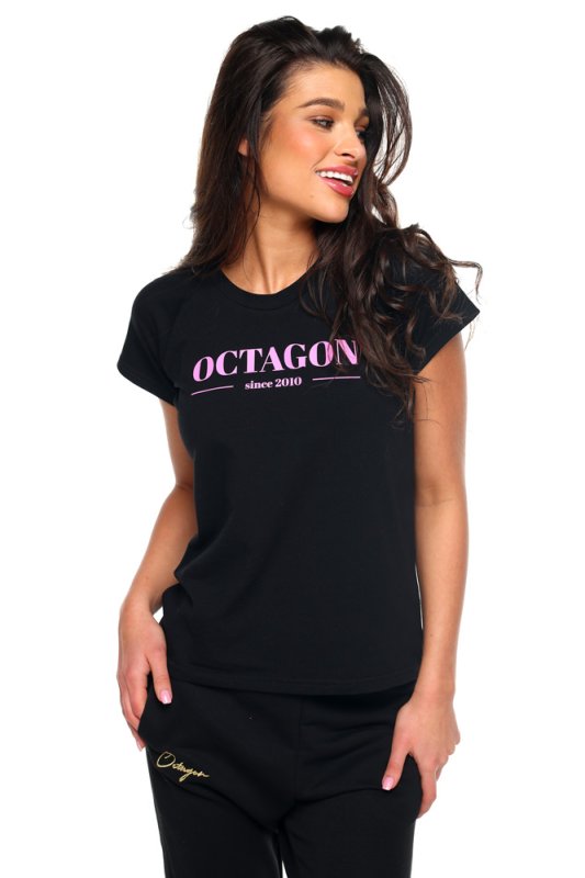 T-shirt damski Octagon SINCE 2010 black