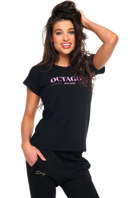 T-shirt damski Octagon SINCE 2010 black