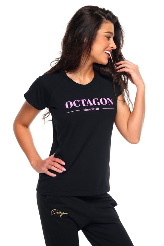 T-shirt damski Octagon SINCE 2010 black