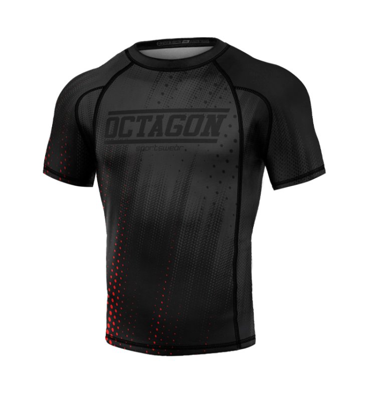 Rashguard Octagon PREMIUM Dots black/red