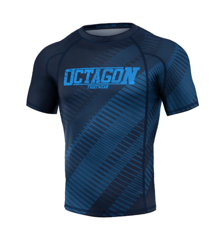 Rashguard Octagon PREMIUM Blocks blue