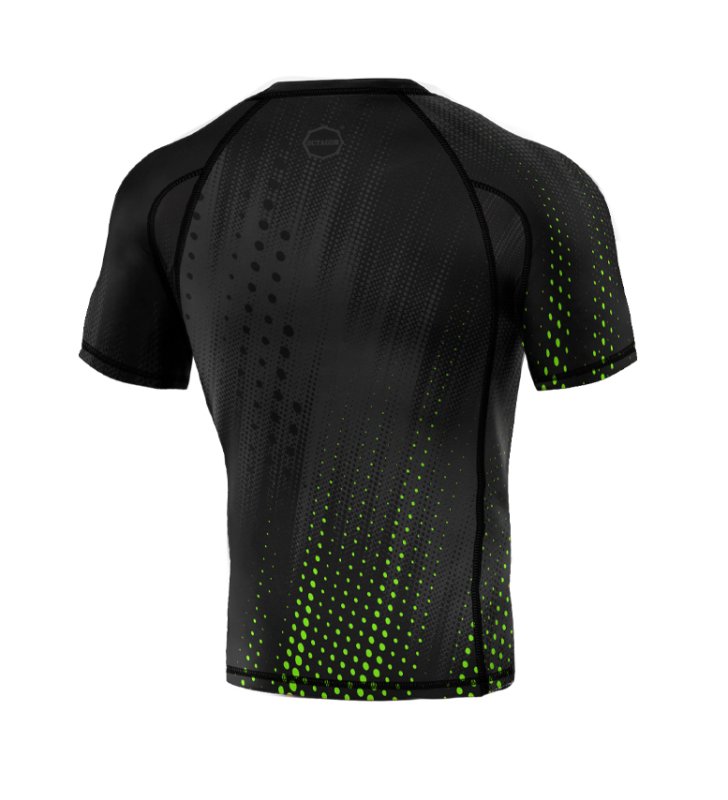 Rashguard Octagon PREMIUM Dots black/green