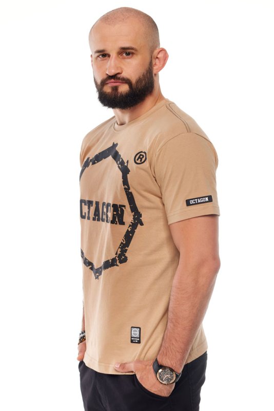 T-shirt Octagon Zęby beige