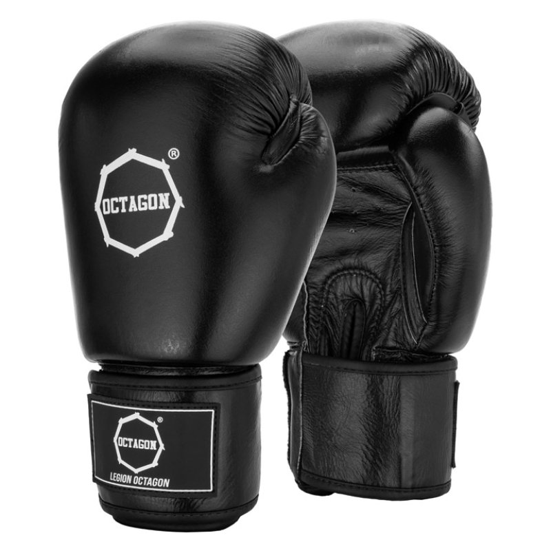 Rękawice bokserskie Octagon Tank black SKÓRA 