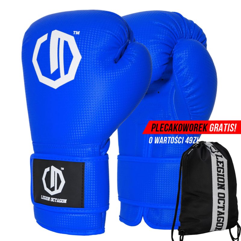 Rękawice bokserskie Legion Octagon Kevlar blue   plecakoworek GRATIS!