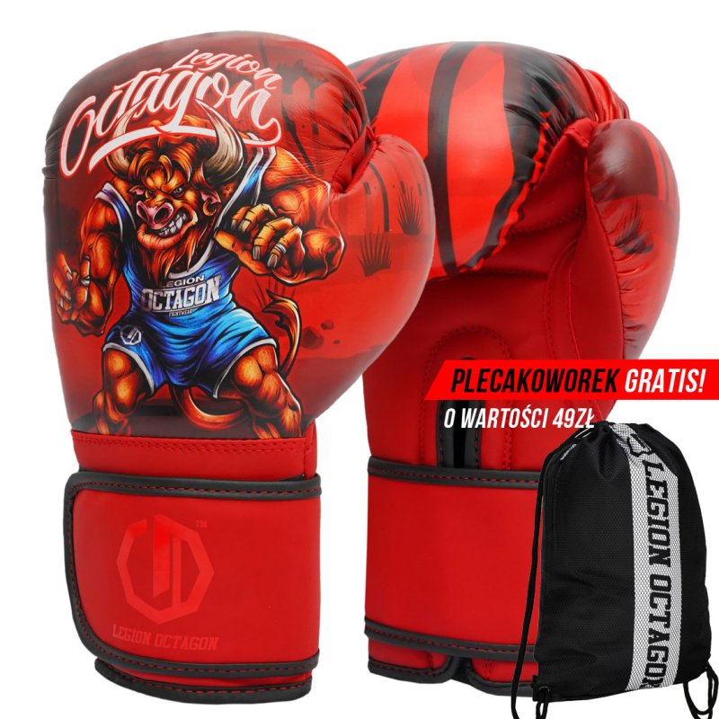 Rękawice bokserskie dziecięce Legion Octagon Bull  plecakoworek GRATIS!