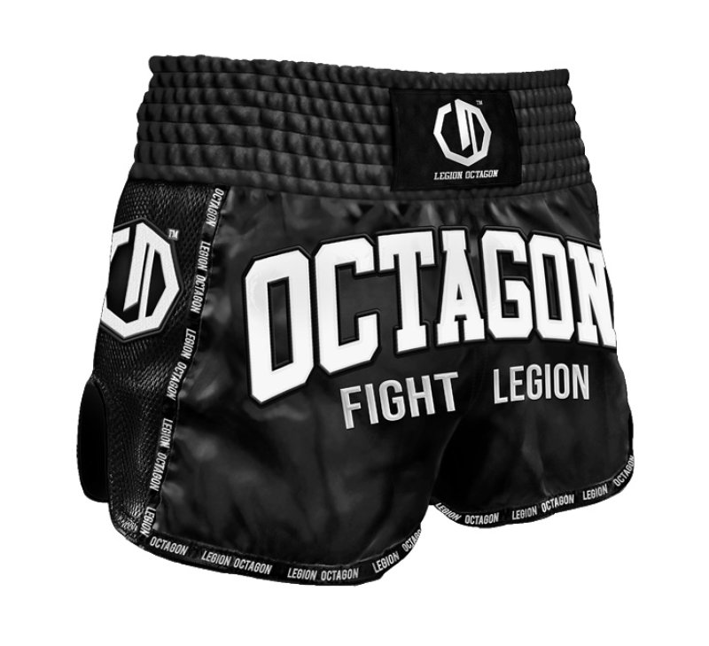 Spodenki Kickboxing/Muay Thai Legion Octagon Fight Legion PREMIUM black/white