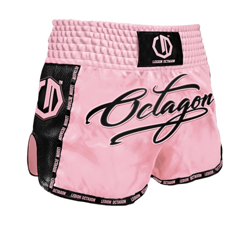Spodenki Kickboxing/Muay Thai Legion Octagon Script PREMIUM pink