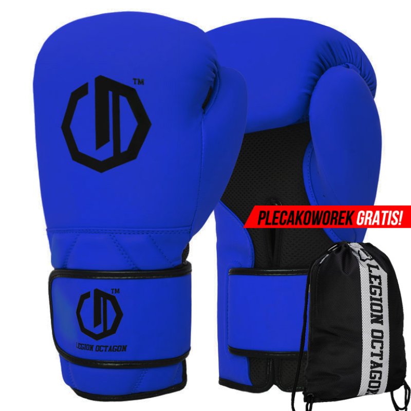 Rękawice bokserskie Legion Octagon Enforcer dark blue plecakoworek GRATIS!