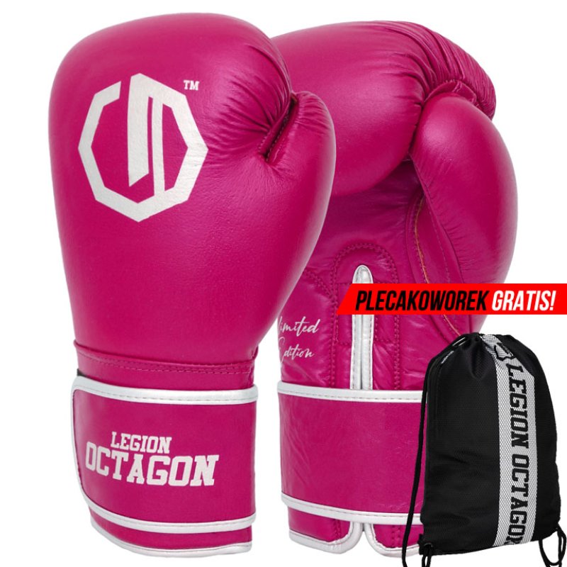 Rękawice bokserskie Legion Octagon Limited Edition burgundy plecakoworek GRATIS!