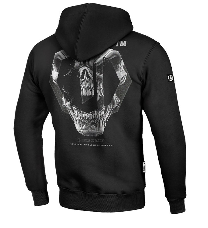 Bluza Legion Octagon Skull black z kapturem 