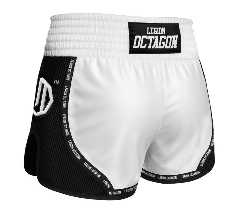 Spodenki Kickboxing/Muay Thai Legion Octagon Mesh PREMIUM white