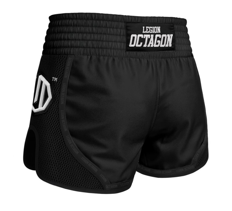 Spodenki Kickboxing/Muay Thai Legion Octagon Mesh PREMIUM black/white