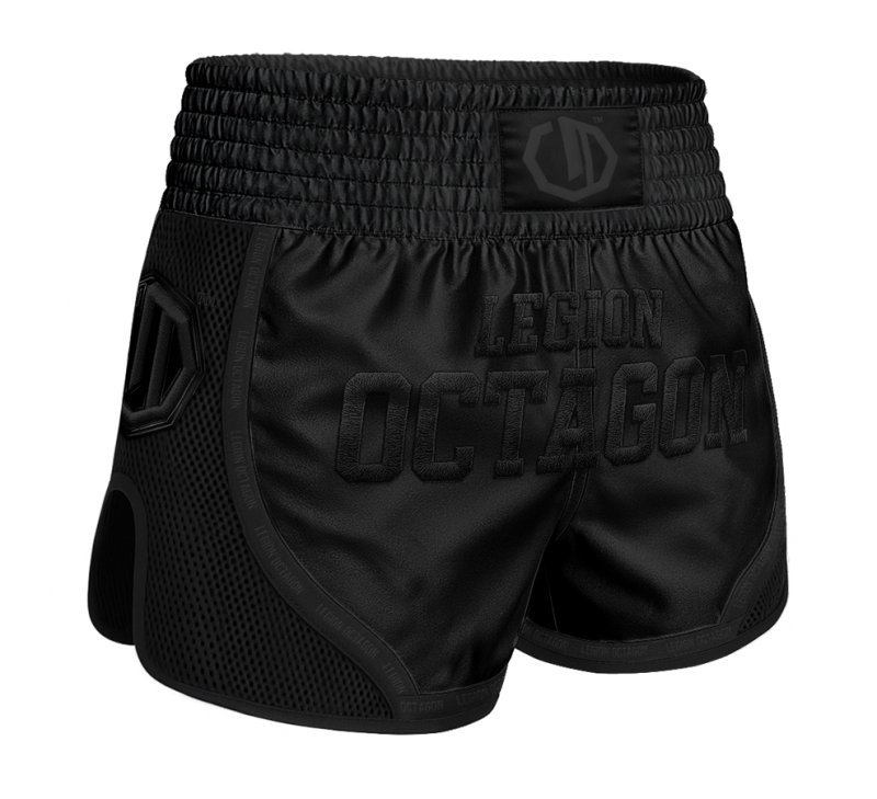 Spodenki Kickboxing/Muay Thai Legion Octagon Mesh PREMIUM black/black