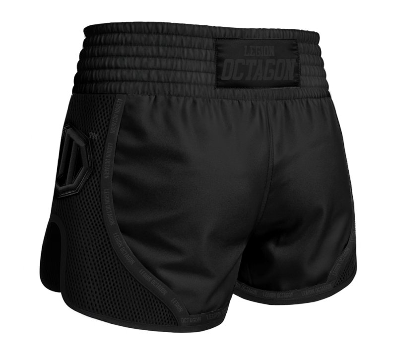 Spodenki Kickboxing/Muay Thai Legion Octagon Mesh PREMIUM black/black