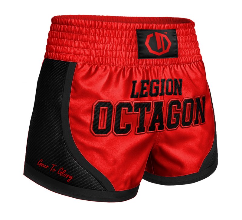 Spodenki Kickboxing/Muay Thai Legion Octagon Kevlar PREMIUM blood red