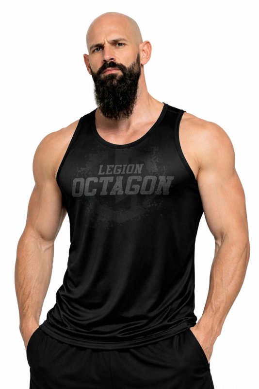 Tank Top sportowy Legion Octagon Grunge black/grey