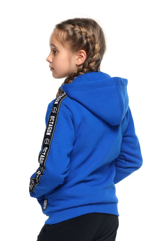Bluza dziecięca STRIPE ZIP z kapturem blue
