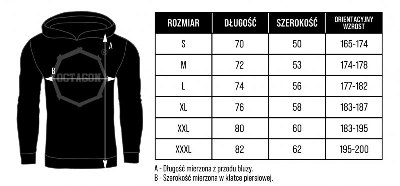 Bluza Octagon  "10" black z kapturem