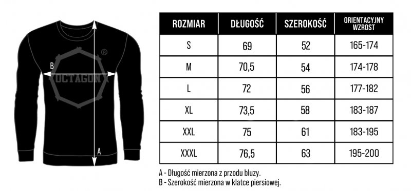 Bluza Octagon Small Logo black bez kaptura