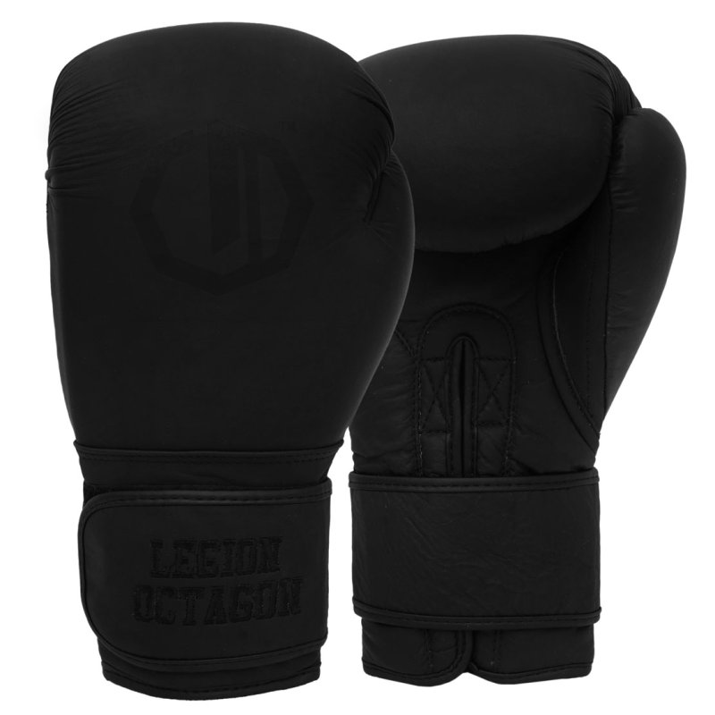 Rękawice bokserskie Legion Octagon PRO black/black plecakoworek GRATIS!