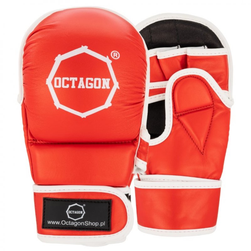 Rękawice MMA Sparingowe Octagon Metallic red