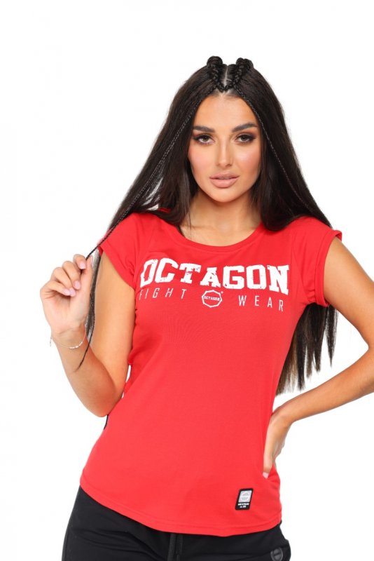 T-shirt damski Fight Wear Octagon red