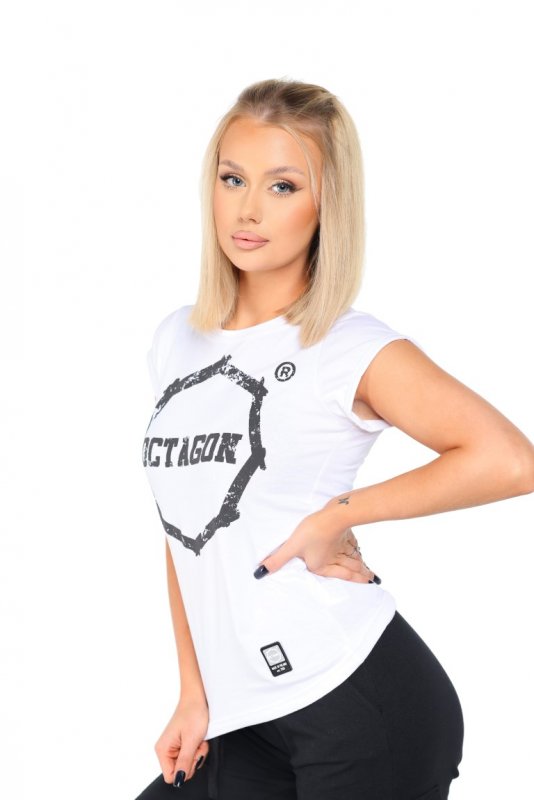 T-shirt damski Octagon "LOGO SMASH" biały