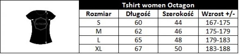 T-shirt damski Octagon LOGO "TYLE SZANS ILE ODWAGI" czarny