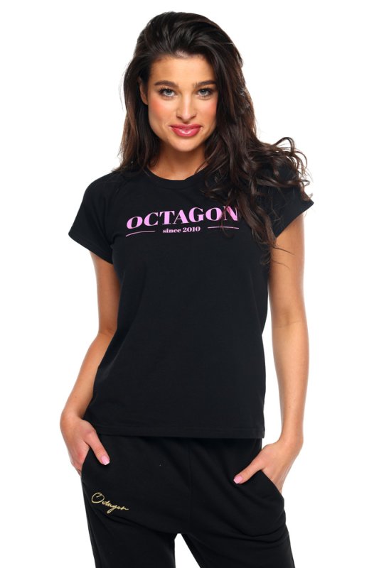 T-shirt damski Octagon SINCE 2010 black
