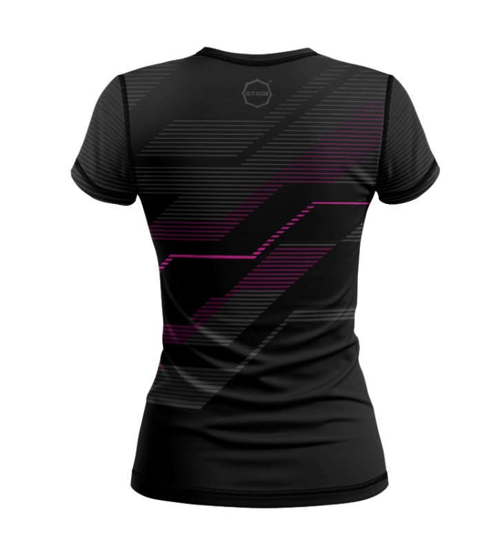 Koszulka sportowa damska Octagon Racer black/pink