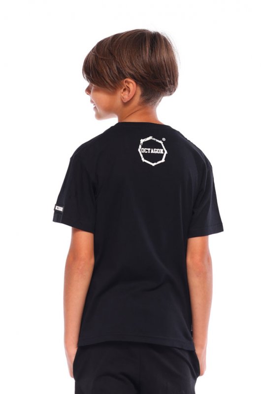 T-shirt dziecięcy Octagon Logo Smash czarny logo białe