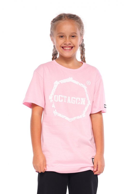 T-shirt dziecięcy Octagon Zęby różowy