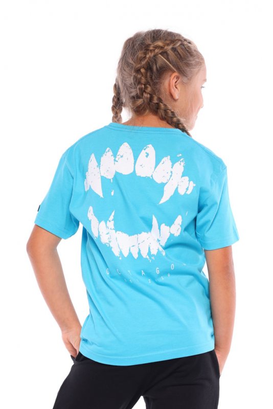 T-shirt dziecięcy Octagon Zęby turkusowy