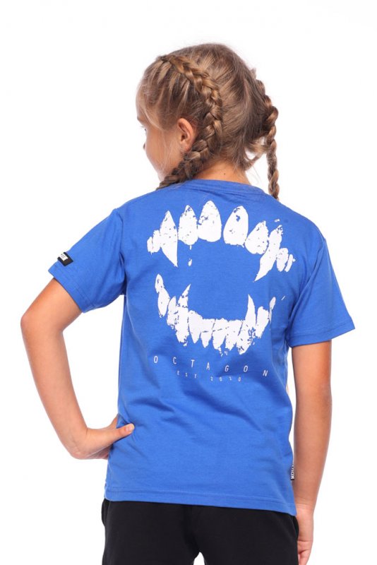 T-shirt dziecięcy Octagon Zęby niebieski