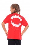 T-shirt dziecięcy Octagon Zęby czerwony