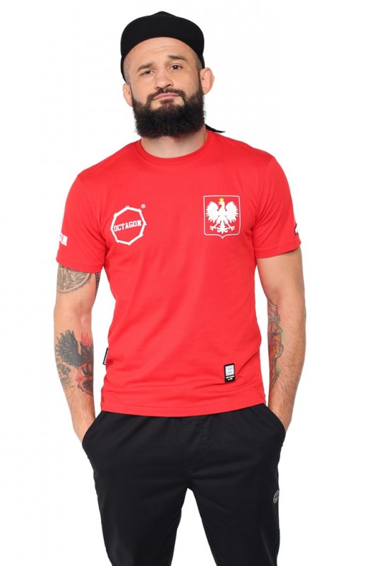 T-shirt Octagon Polska czerwony